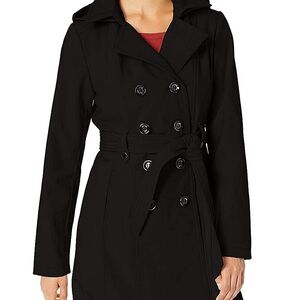 NWT black raincoat with hood